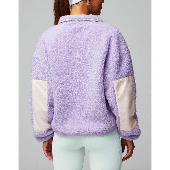 Fabletics Women's Soft Teddy Tahoe Jacket in Purple Cream Winter Size XL - Picture 2 of 11